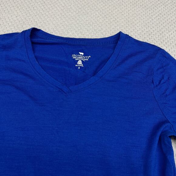 Segments wool top Women's Blue Long Sleeve Tee - Picture 3 of 6
